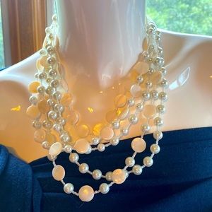 Pretty beaded and pearl layered necklace